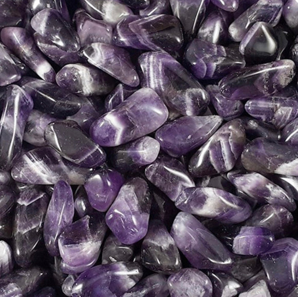 New Bulk Half Kilo Tumble Stones- Chevron Amethyst