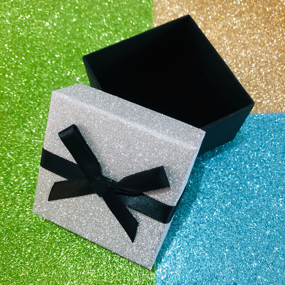 Glitter Bow Gift Boxes 7x7cm