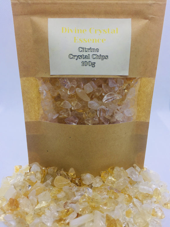 Beautiful Citrine Crystal Chips💛Mini Gemstone 100g packet